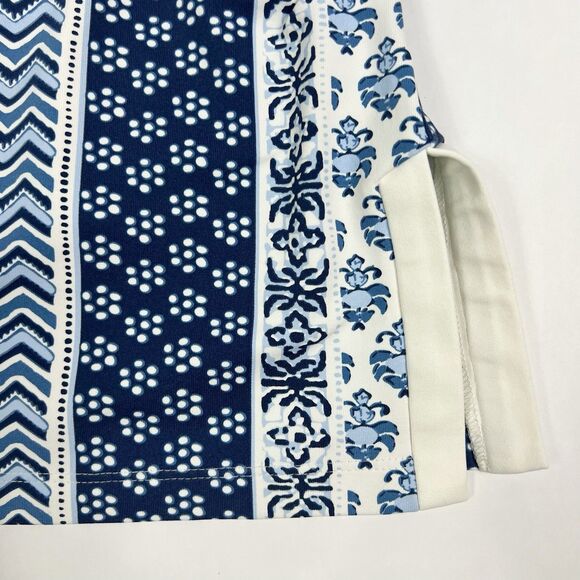 J McLaughlin Biscayne Catalina Cloth Blue Floral 3/4 Sleeve Knit Tunic Top Small - Picture 5 of 8